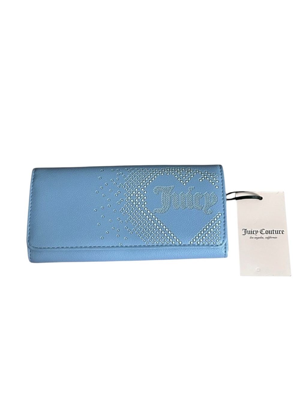 Juicy Couture Blue Studded Heart Rhinestone Y2K Long Wallet NWT